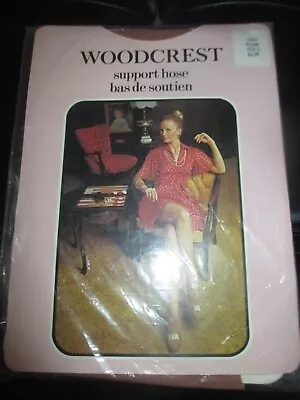 WOODCREST Vintage BLUSH Seamless STOCKINGS - Size 10 1/2 To 11 - 1970's • $16.99