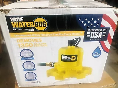 Wayne WWB WaterBUG Submersible Pump 1/6 Hp  .16 Hp 1350 Gph Open Box Used Tested • $54.99