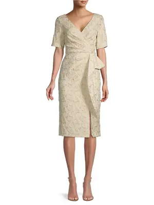 Aidan Mattox Tweed Side Drape Sheath Dress 14B 1613 • $64.96