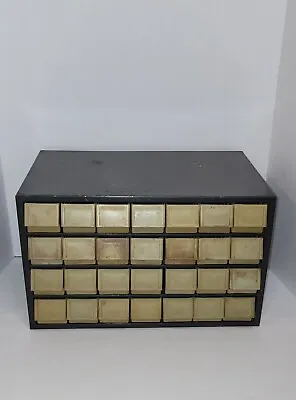 Vintage Akro-Mils 28 Drawer Metal Small Parts Storage Cabinet 50 Dividers  *BIG* • $140