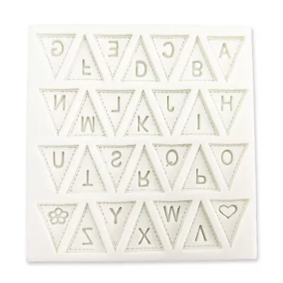 Alphabet Bunting A-Z Party Silicone Mould Flag Letter Mat Cake Cupcake Topper • £5.95