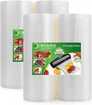 Vacuum Sealer Bags For Food Textured And BPA Free 4 Pack 28x1500cm • £14.95