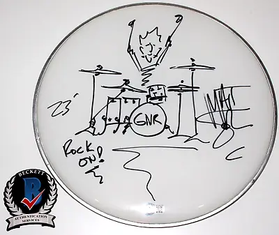 Matt Sorum Signed Guns N' Roses Original Drum Sketch 12  Drumhead Beckett Coa • $509.99