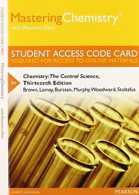 MasteringChemistry Pearson EText Access Code Chemistry 13th Brown FAST Delivery! • $22.50