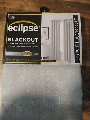 Black Out Window Panel Light Grey By Eclipse Curtain 42”x84” 1 Panel New Freeshp • $13.99