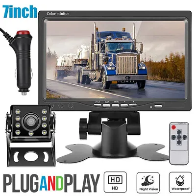 7'' Monitor Rear View Backup Camera Waterproof HD Night Vision Parking RV Truck • $32.99