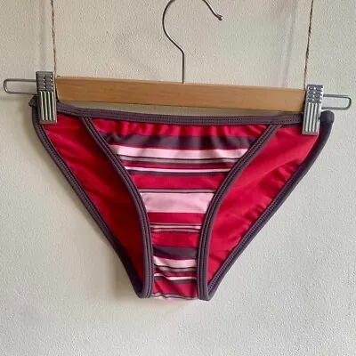 Fat Face Bikini Bottoms Size 8 Stripe New Red Brown Beach Holiday • £8