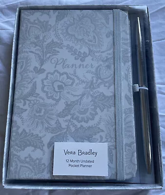 Nib Vera Bradley Mini Undated Pocket Calendar Planner 12 M Java Lace Notes • $17.50