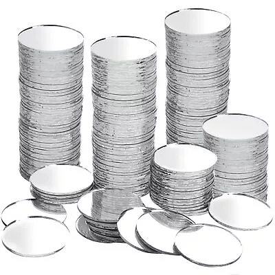 200 Pcs 1 Inch Acrylic Round Mirror Small Adhesive Circles Craft Mirror Tiles • $16.56