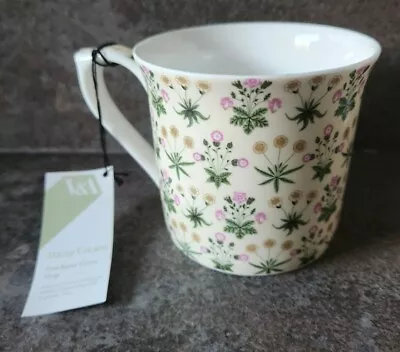 Mug New Bnwt Victoria & Albert V&A Fine Bone China Daisy Cream Floral Pink Green • £7.95