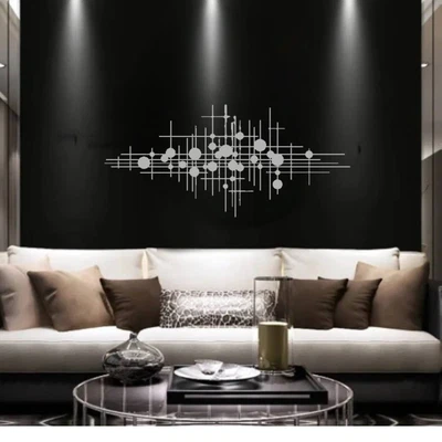 £136.19 • Buy Silver Wall Sign For Livingroom Wall,over Table Wall Hanging,gray Wall Decor