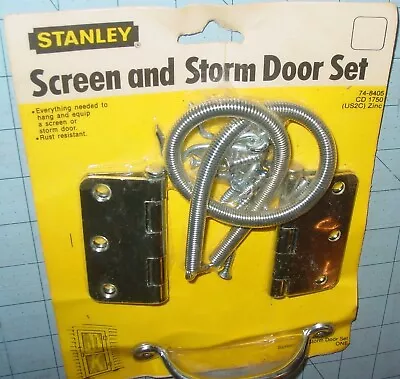 Vintage Stanley Screen Storm Porch Door Hinge Handle Pull Set CD 1750 USA NOS • $15.99