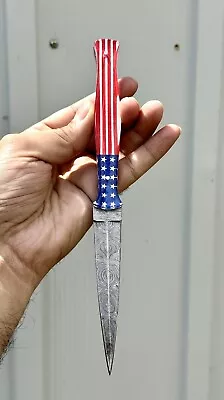 $26.95 • Buy 8.5”Double Edged V42 Military Damascus Steel Dagger Boot Knife Throwing Neck 128