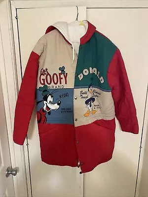 $299.99 • Buy Vintage Mickey Co Reversible Disney Jacket Long Jacket Daisy Donald Goofy Pluto