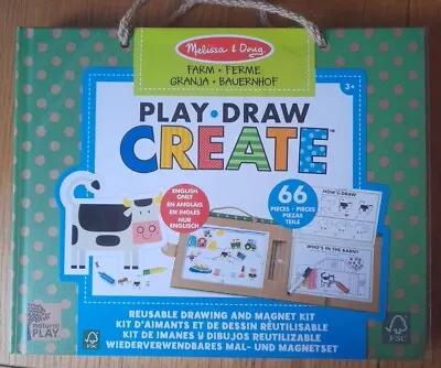 Melissa & Doug Play Draw Create 66 Piece Farm Activity Set With Magnets Age 3+ • £16