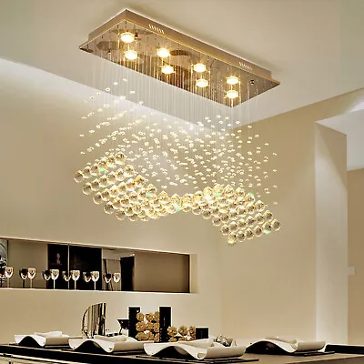 LED Ceiling Light Modern Raindrop Crystal Luxury Chandelier Pendant Lamp Fixture • $113.05