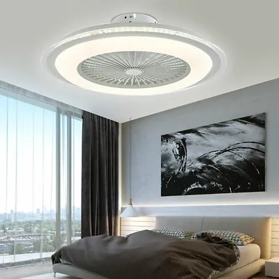 Ceiling Fan Low Profile W/Light Modern 3Speed Flush Mount Bedroom Lamp+Remote • $62.70