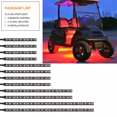 12X LED Neon UnderGlow Light Accent Strip Kit For Club Car EZGO Yamaha Golf Cart • $39.59
