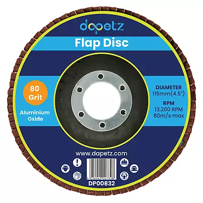 1x Flap Discs 115mm Sanding 80 Grit Grinding Wheels Disc 4.5  Aluminium Oxide • £4.09