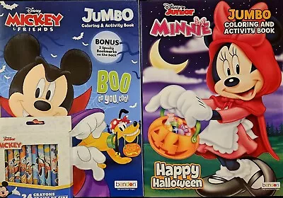 Mickey Mouse & Minnie Mouse Halloween Coloring & Activity Books (2) + Crayons • $14.50