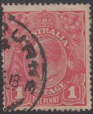 Australia KGV 1d Red SW VII/37 “flaw Under Neck” used -2- • $12.99