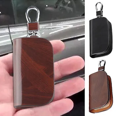 Leather Key Holder Men Women Keychain Bag Organizer Car Key Case Zipper Pouch • $10.02