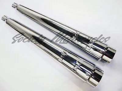 Touring Pipes Harley Davidson Megaphone Slip-On Mufflers Exhaust Dresser Bagger • $138.95