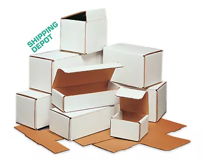 Pack Of 50 Mailers White Corrugated Box Mailer Choose 3x2x2  Up To 36x4x4 Inches • $96.56