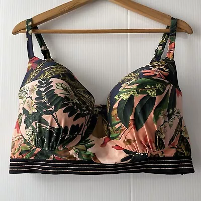 Swim By Cacique Balconette Tropical Swim Bikini Top 42DD Floral Underwire • $19.80