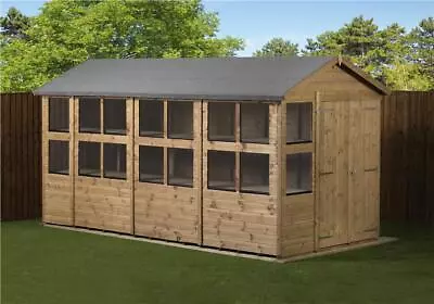 Empire Apex Potting Shed Wooden 6x14 Double Door Wooden 6ft X 14ft • £1270