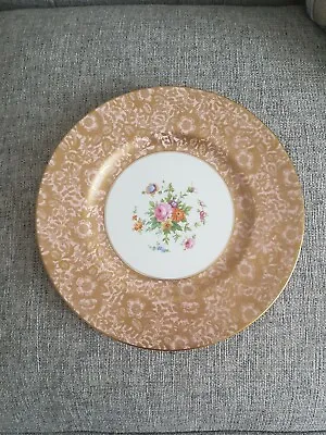 £45 • Buy Minton Light Pink Gilt & Floral Brocade Cabinet Plate, 10.5/8in / 27cm, Perfect