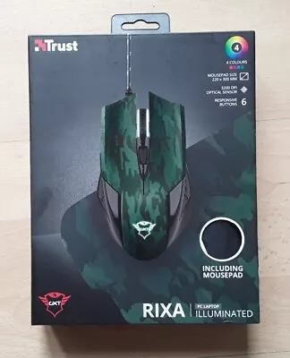 Trust-GXT781 Rixa Illuminated Mouse & Camo Mouse Pad. • £15.99