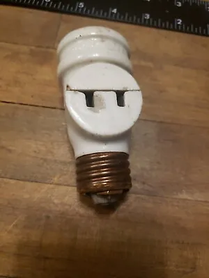 Vintage Porcelain Lamp Light Socket Adapter Plug In Untested  • $20