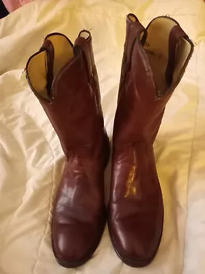 LAREDO Leather Vamp & Fox Brown Size 9D Mens Western Cowboy Boots • $40