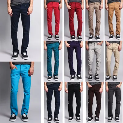 Victorious Men's Slim Fit Colored Denim Jeans Stretch Pants    GS21 - FREE SHIP • $34.95