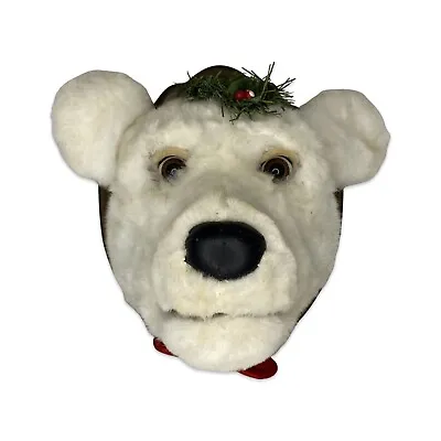 Vtg Christmas MR NORTH POLE Singing Polar Bear Head Wall Mount  For Parts/Repair • $9.99