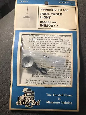 Vintage Illinois Hobby Craft Inc 12v Dollhouse Pool Table Light IHE 2007-1 • $15.09