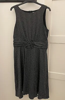 Wallis Polka Dot Dress - Size 12 - Black & White  • £5.50