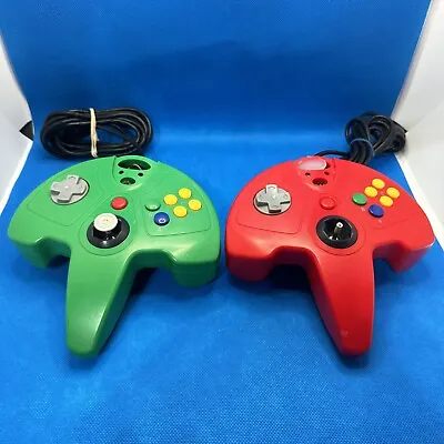 Authentic N64 Nintendo 64 Super Pad Colors Controllers Red & Green READ DESC • $17