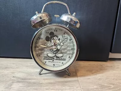 Disneyland Resort Paris Mickey Mouse Retro Aviator Chrome Alarm Clock. • £10