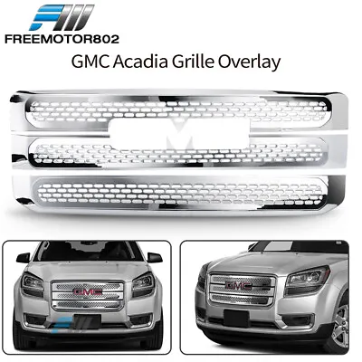 $99.98 • Buy Fits 13-16 GMC Acadia Denali Tape On Grille Overlay 3 Bar Front Grill Covers