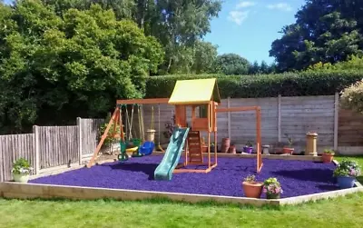 Purple Play Bark Chippings Safe Surfacing Rubber Garden Soft Mulch 50L -20kg • £39.99