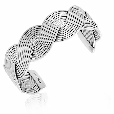 925 Sterling Silver Classic Open End Womens Cuff Bangle Bracelet • $129.99