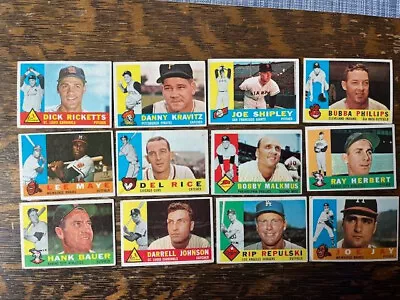 1960 Topps Baseball (12) Card Lot 236 - 266 Vg+ Hank Bauer • $2.99