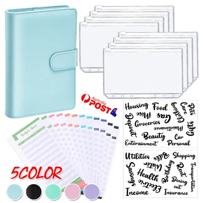 A6 PU Leather Notebook Binder Budget Planner Organizer 6 Ring Binder Covers NEW • $20.29