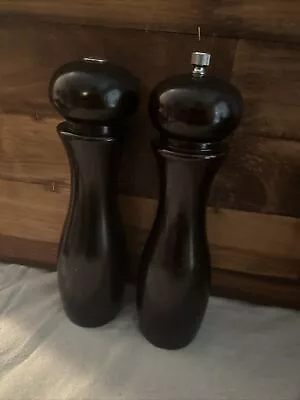 Olde Thompson Wood Pepper Mill And Salt Shaker Set Solid Wood 10” Vintage-Rare • $24.99