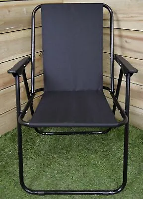 Folding Camping / Picnic Chair In Black Garden Patio Festival • £13.99