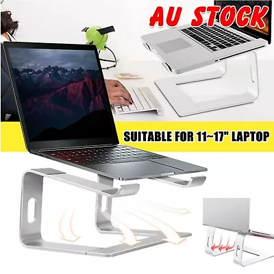 Adjustable Portable Aluminium Laptop Stand Ergonomic Tray Holder Cooling Riser • $22.99