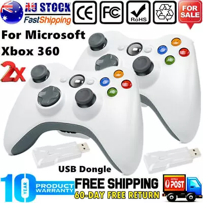 2 Pack Wireless Controller For Microsoft Xbox 360 Gamepad Game Console Windows • $57.99