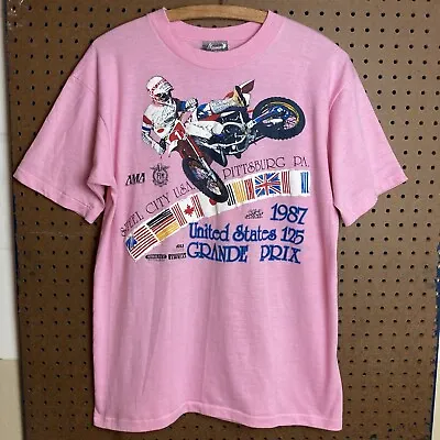 Vintage 1987 United States 125 Grand Prix T-shirt Pittsburg Dirt Bike Motocross • $64.80